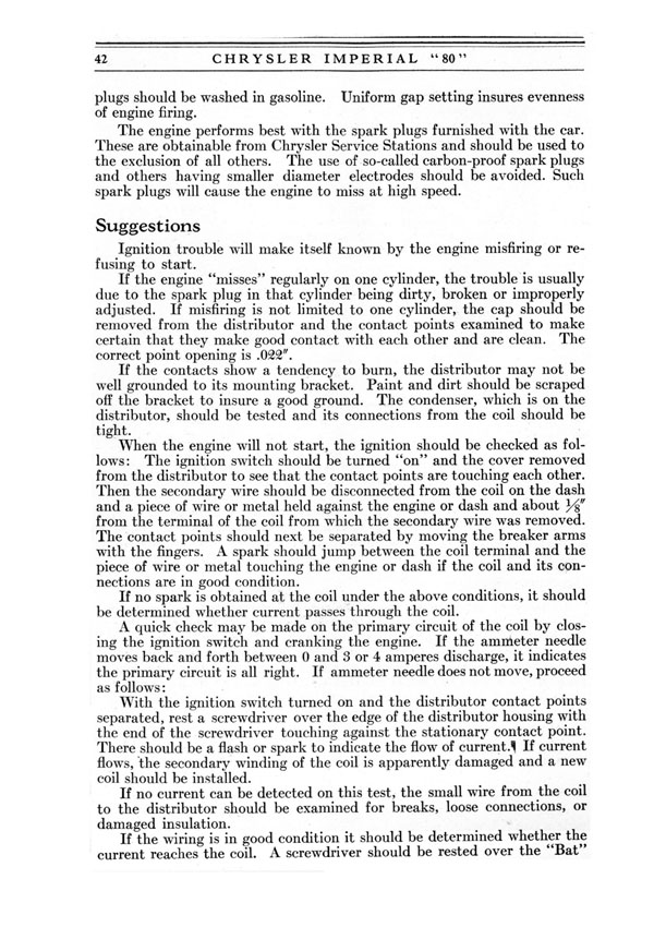 1926 Chrysler Imperial 80 Operators Manual Page 79